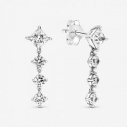 Sterling silver stud earrings with clear - 290045C01