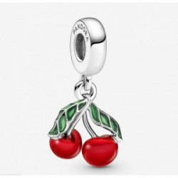 Cherry sterling silver dangle with green - 791583C01