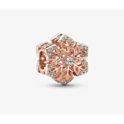 Snowflake 14k rose gold-plated charm wit - 782378C01