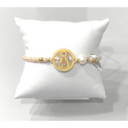 Pulsera Medalla Soledad Blanca