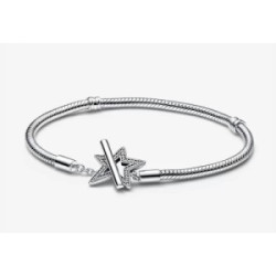 Snake chain sterling silver star toggle  - 592357C01-18
