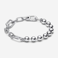 Sterling silver bead and link bracelet - 592793C00-1
