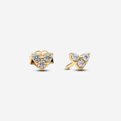 Heart 14k gold-plated stud earrings with - 263003C01