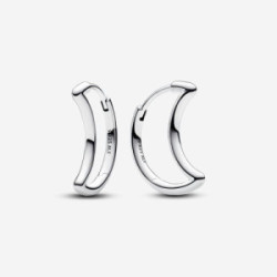 Crescent moon shaped sterling silver hoo - 292989C00