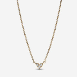 Heart 14k gold-plated collier with clear - 363014C01-45