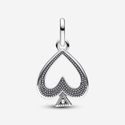 Spade sterling silver medallion with cle - 793078C01