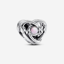 Mom heart sterling silver charm with pin - 793233C01