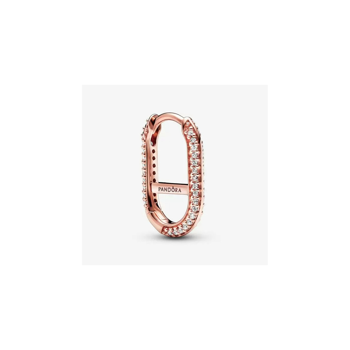 14k Rose gold-plated hoop link earring w - 289682C01
