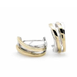 Pendiente bicolor plata de ley - 12628-G-A