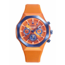 CRONO ALUMINIO NARANJA Y ACERO IP AZUL C - 401393-97