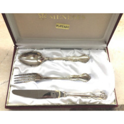 ESTUCHE.POSTRE 3 PZAS.PLATEADO