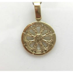 Colgante Roseton Oro Amarillo 17mm - 02099-ORO