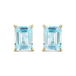 PENDIENTES ORO AMARILLO TOPACIOS AZULES  - LEA-215-805-UU