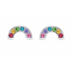 EZ14220 - Pendientes Arco Iris Plata De  - EZ1422000