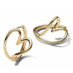 Heart 14k gold-plated hoop earrings