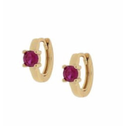 Aro cerrado con circonita fucsia redonda - D0584 F PE1