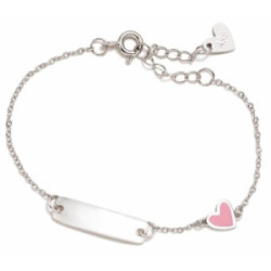 Pulsera corazón rosa y chapa new  superagatha - 382SUP1