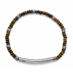 Pulsera de hombre de acero y piedras naturales - 14308P01011