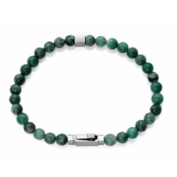 Pulsera de hombre de acero y piedras naturales verdes - 15178P01016