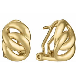 Pendientes de plata de primera ley con baño de oro 18k forma de eslabones - 2335E100-00