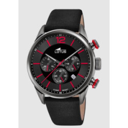 Reloj de hombre Chrono de piel negro - 18687/6