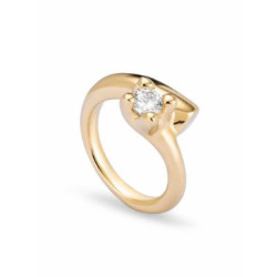 Anillo bañado en oro 18k con circonita blanca - ANI0806BLNORO12