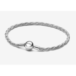 Pulsera Cadena de Serpiente Trenzada con Cierre de Bola de Pandora