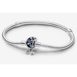 Pulsera de Cadena de Serpiente con Cierre Luna Brillante