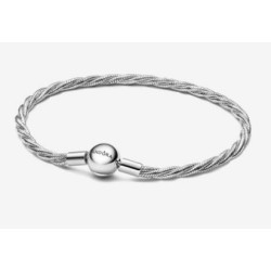 Pulsera Cadena de Serpiente Trenzada con Cierre de Bola de Pandora