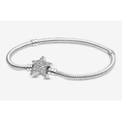 Pulsera de Cadena de Serpiente con Cierre de Estrella Asimétrica