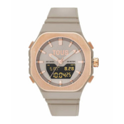 Reloj analógico/digital de acero rosado y brazalete de Nylon Topo - 3000143100
