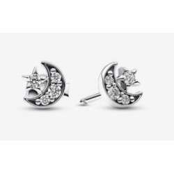 Pendientes de Botón Luna y Estrella