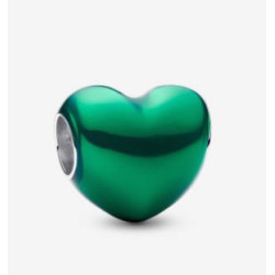 Charm Corazón Metálico Verde