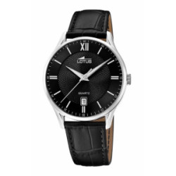 RELOJ LOTUS NEGRO CORREA DE CUERO, HOMBRE - 18402/J