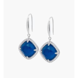 LOTUS SILVER PENDIENTE AZUL. - LP3921-4/1