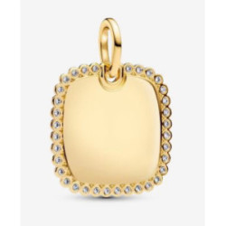 Colgante Etiqueta Grabable Cuadrada Brillante - 364009C01