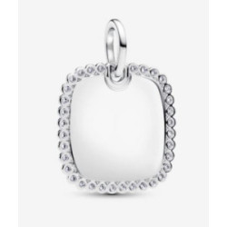 Colgante Etiqueta Grabable Cuadrada Brillante - 394009C01