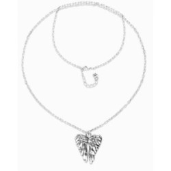 Collar largo en plata de ley y detalle de alas - COL2039MTL000U