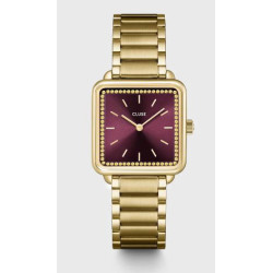 La Tétragone Watch Steel, Wine stones, Gold Colour - CW10314
