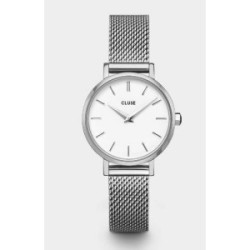 Boho Chic Petite Watch Mesh, White, Silver Colour - CW0101211007