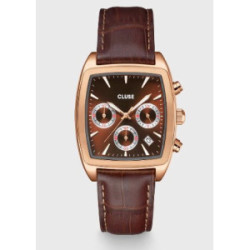 Quartaut Chrono Watch leather, Brown, Rose gold Colour - CW52006
