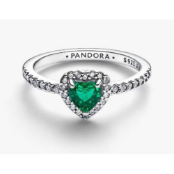 Anillo Corazón Elevado Verde