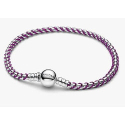 Pulsera Cadena Caja Cordón Morado
